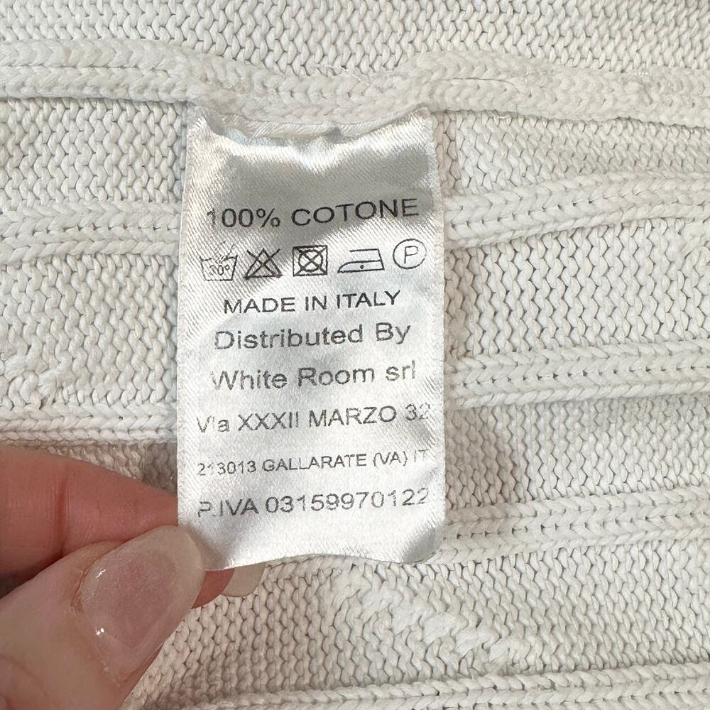 Joshua Sanders x Smiley Unisex Smile Chunky Cable Knit Sweater Crew Neck, White - Picture 12 of 14